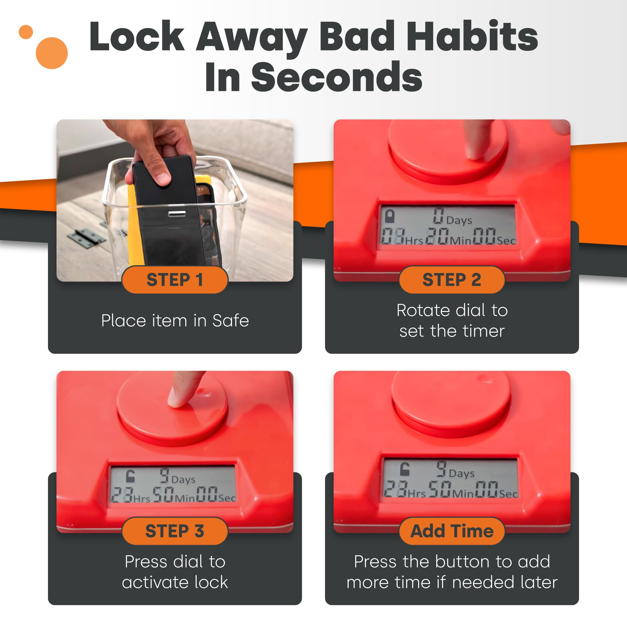 Kitchen Safe XL Time Locking Container - 10.4