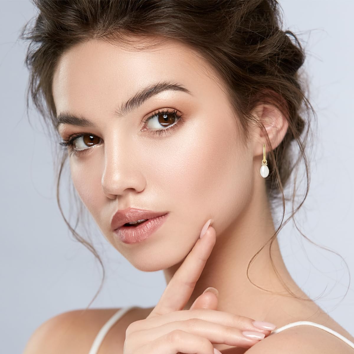 14K Gold Huggie Hoop Earrings for Women - Pearl Drop Dangle Earrings | Elegant Everyday Jewelry & Special Occasion Gift
