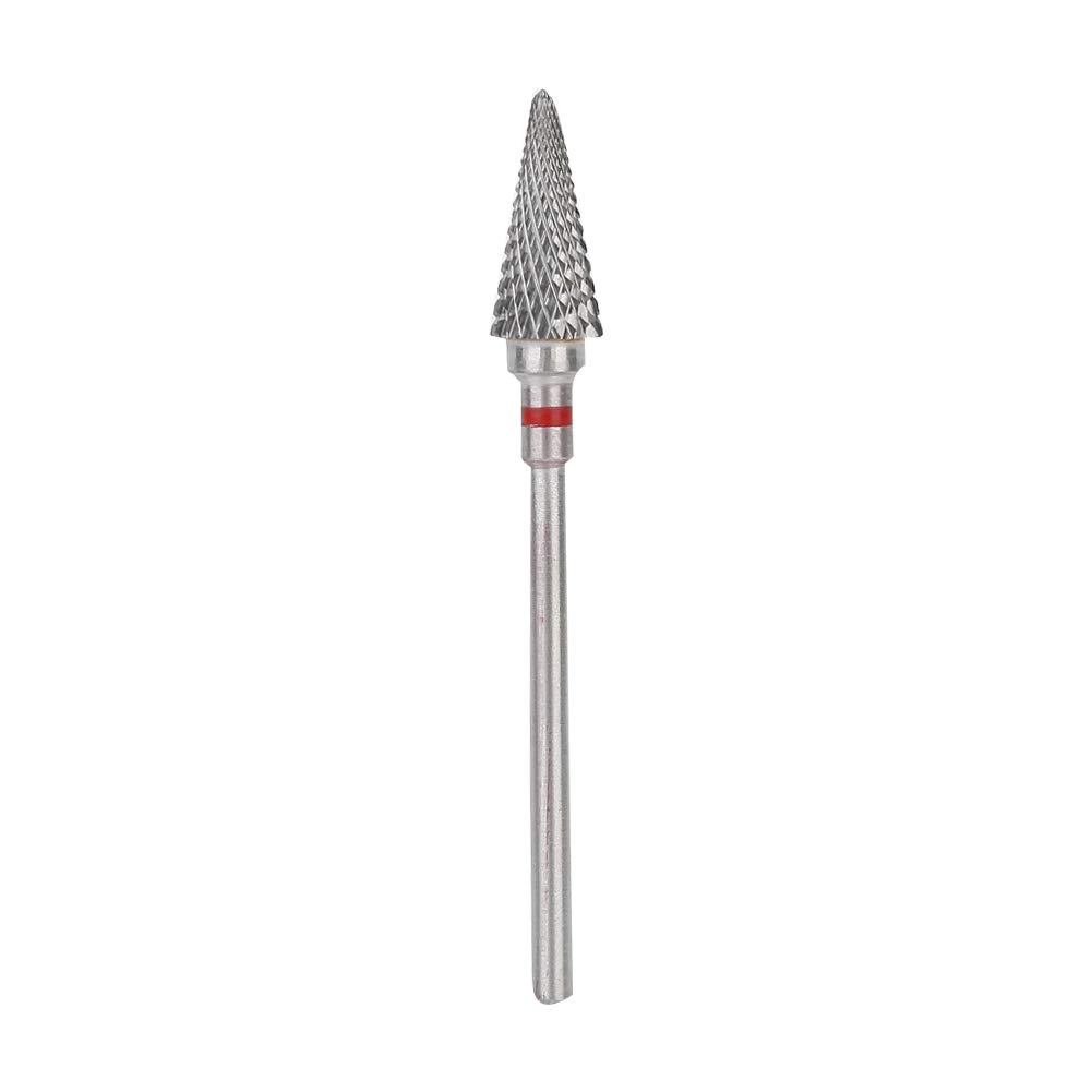 Professional Tungsten Steel Nail Drill Bit - Electric Nail File & Cuticle Remover for Manicure Pedicure - Nail Art Polishing Grinding Head Accessory (Red) - Perfect for Salon, Home Nail Care & DIY Nail Designs