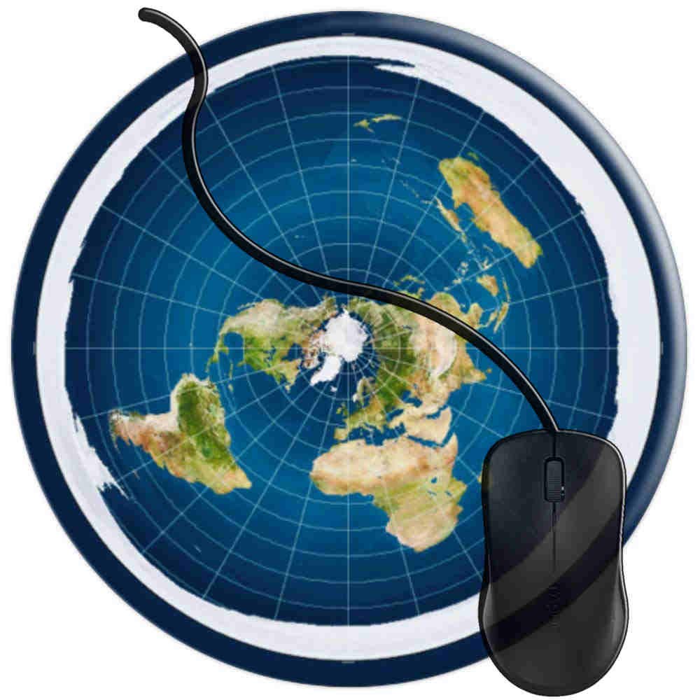 Premium Non-Slip Gaming Mouse Pad with Flat Earth Map Design - Large Computer Mouse Mat for PC, Laptop & Office Use - Perfect for Gamers, Programmers & Office Workers (Model 2T680) - Ideal for Esports, Graphic Design & Long Work Sessions