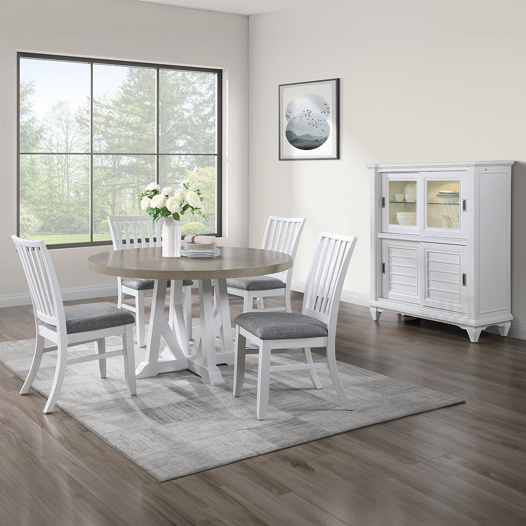 Lawton 5-Piece Round Dining Table Set - Modern Kitchen & Dining Room Furniture for Family Gatherings & Dinner Parties