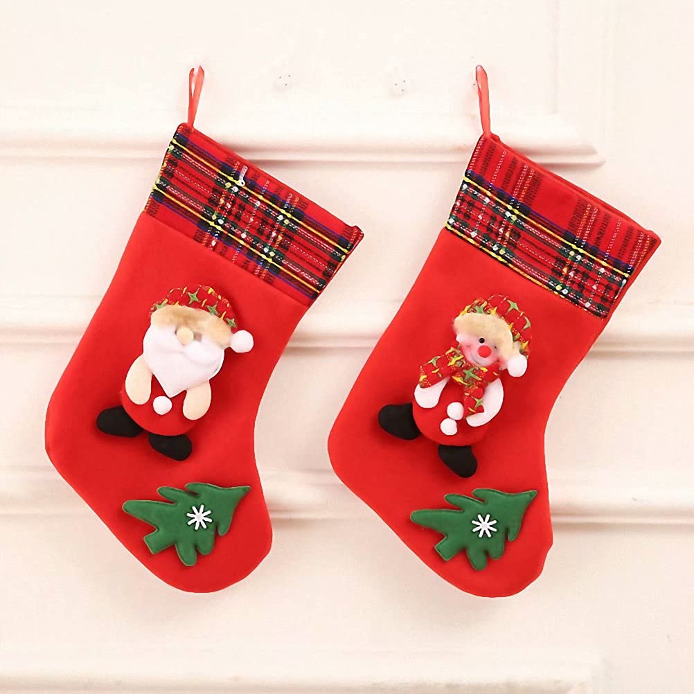 Kerio Christmas Stocking Set of 4 - 3D Santa Snowman Reindeer Bear Holiday Decorations | 12.2 Inch Xmas Hanging Stockings for Fireplace, Christmas Tree & Festive Home Decor | Perfect for Holiday Gifts, Family Gatherings & Cozy Winter Celebrations