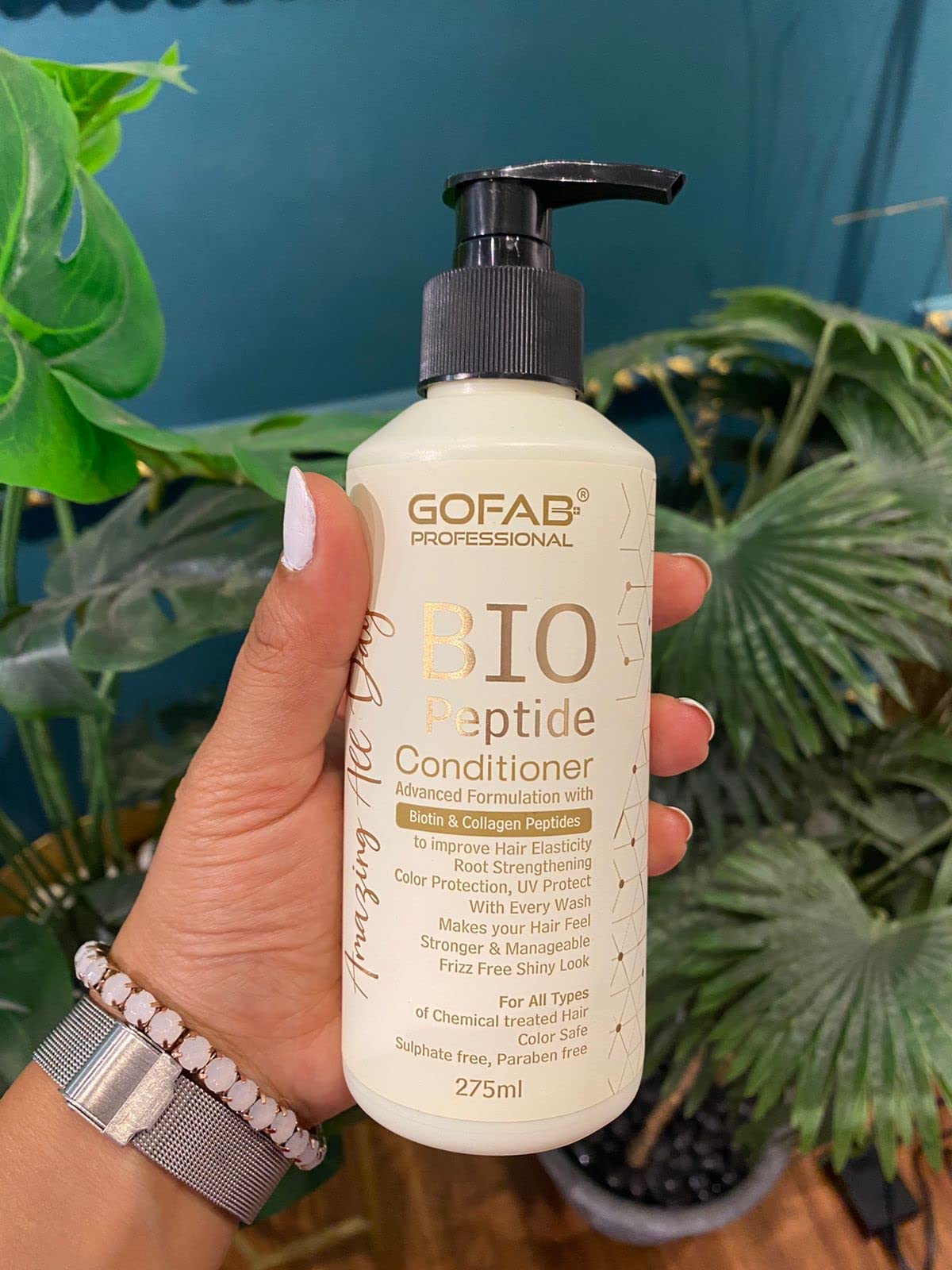 GOFAB Professional Biotin Collagen Peptide Shampoo & Conditioner Set - 275ml for Damaged Hair Repair, Root Strengthening & Intense Hydration | Salon-Quality Hair Care for Dry, Brittle & Color-Treated Hair