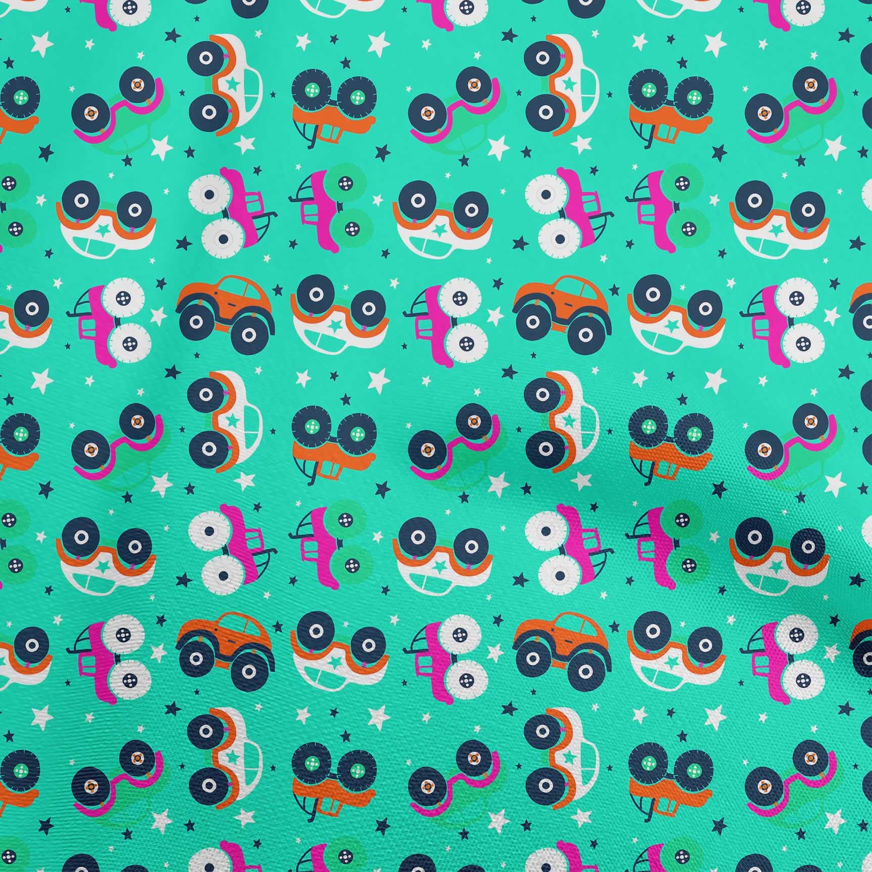 Premium 100% Cotton Jersey Fabric - Turquoise Green Print, 58 Inch Wide - Perfect for Kids Nursery, Quilting, Sewing & DIY Projects - Soft & Durable Material for Clothing, Blankets & Home Decor