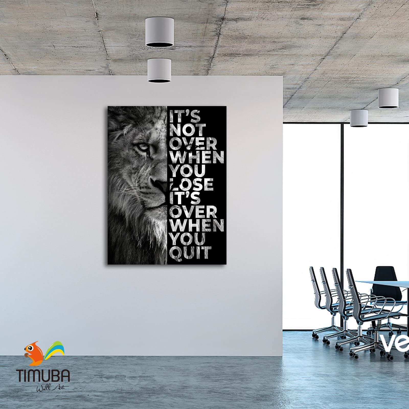 Inspirational Canvas Wall Art with Motivational Quotes - Lion Framed Artwork for Home & Office Decor (32x48 Inches) - Perfect for Living Room, Bedroom, Study or Workspace