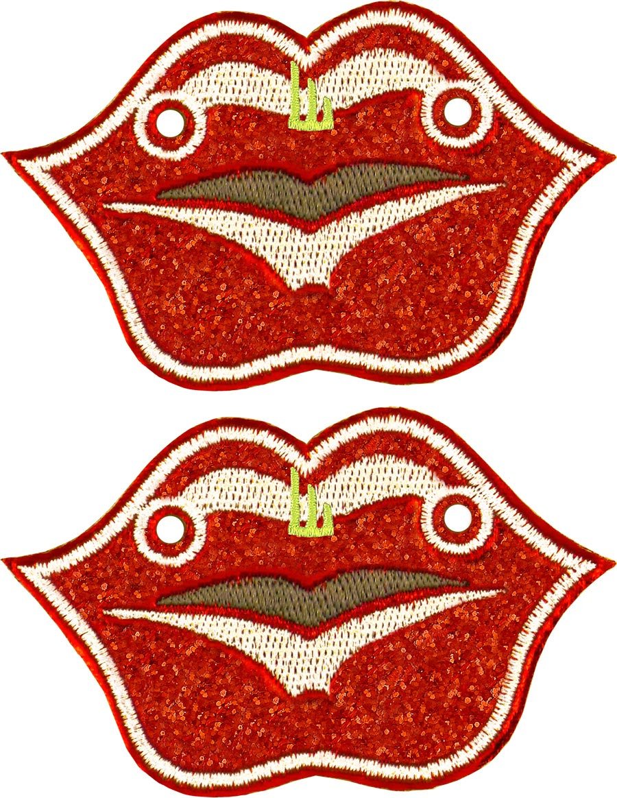 Red Sparkle Lips Shoe Clips - Elegant Shoe Accessories for Women, Perfect for Parties, Weddings & Special Occasions