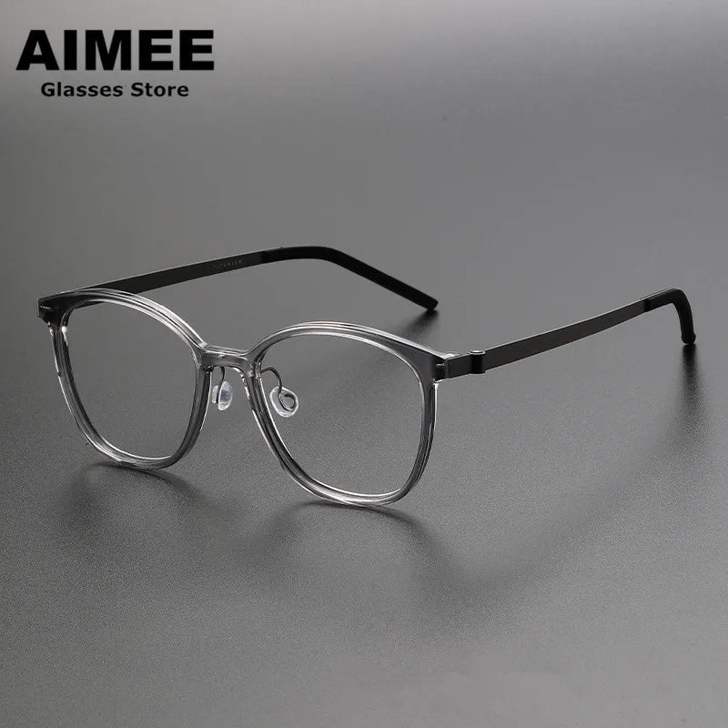 Aimee Women's Full Rim Square Acetate Titanium Eyeglasses 41851 - Lightweight & Durable Frame for Work, Reading & Fashion (Available in Multiple Colors)