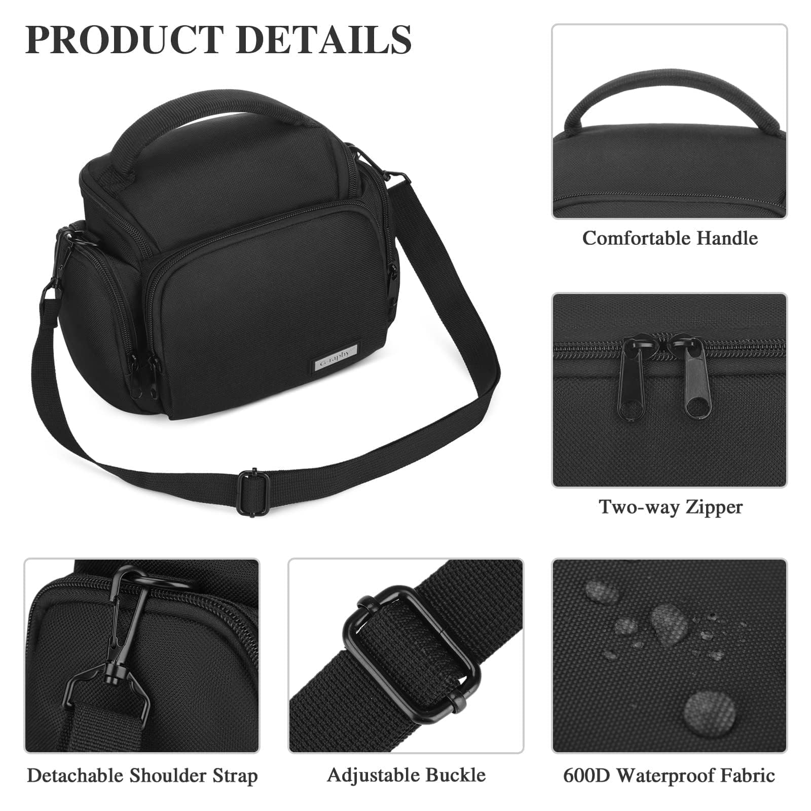 **Waterproof DSLR SLR Camera Bag Crossbody - Durable Photography Case for DSLR, SLR Cameras, Lenses & Flashes - Perfect for Travel, Hiking & Outdoor Photography (Men & Women)**