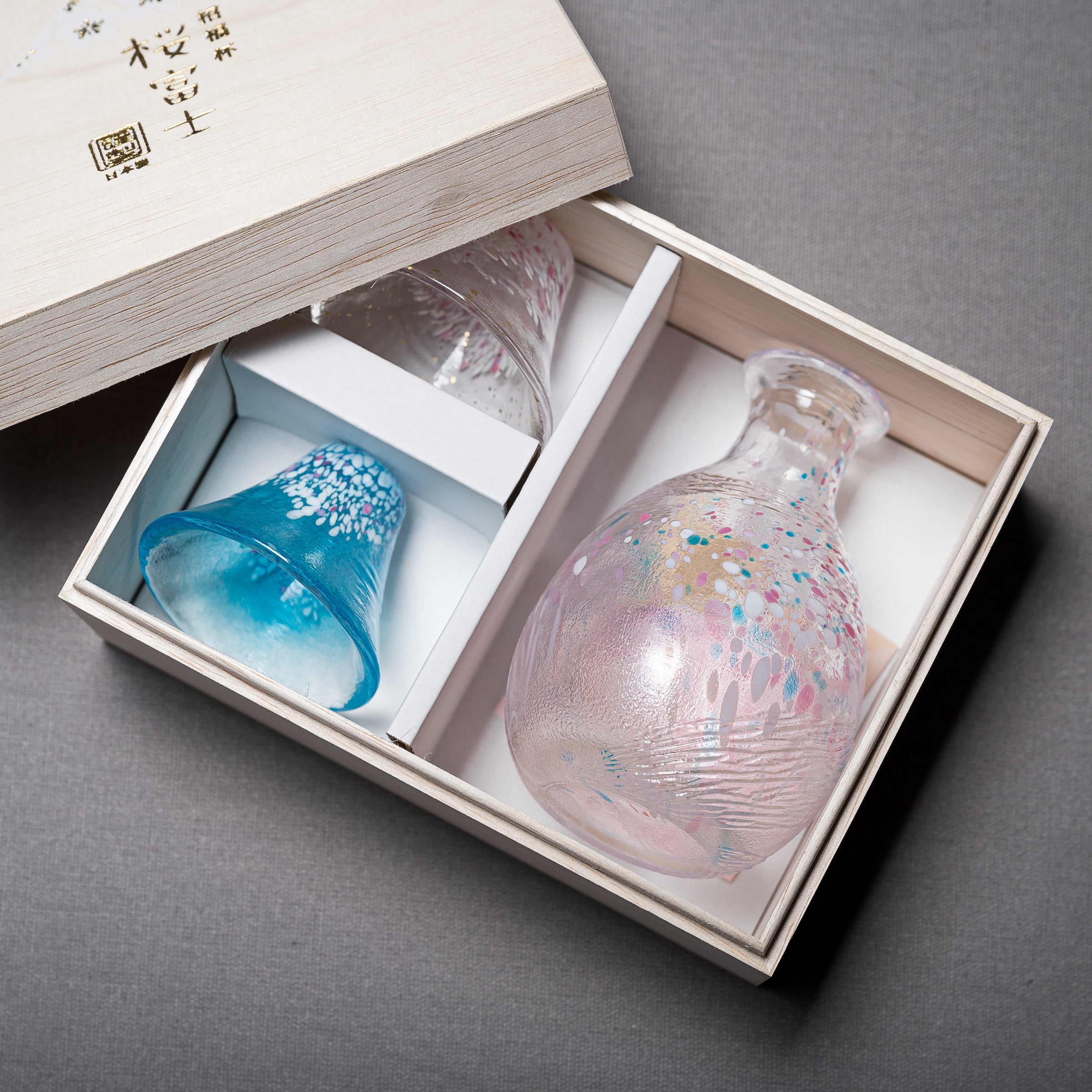 Premium Sakura Fuji Sake Set - Traditional Japanese Ceramic Sake Jug with 2 Matching Cups - Perfect for Japanese Dining, Gift Giving & Home Decor