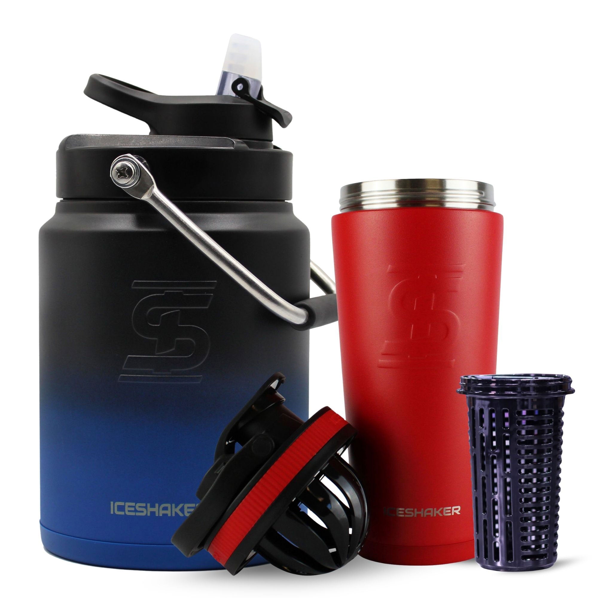 Premium Ice Shaker Hydration Pack - Insulated Water Bottle for Gym, Workout & Outdoor Sports - Leakproof & BPA-Free Shaker Cup for Protein Shakes & Cold Drinks