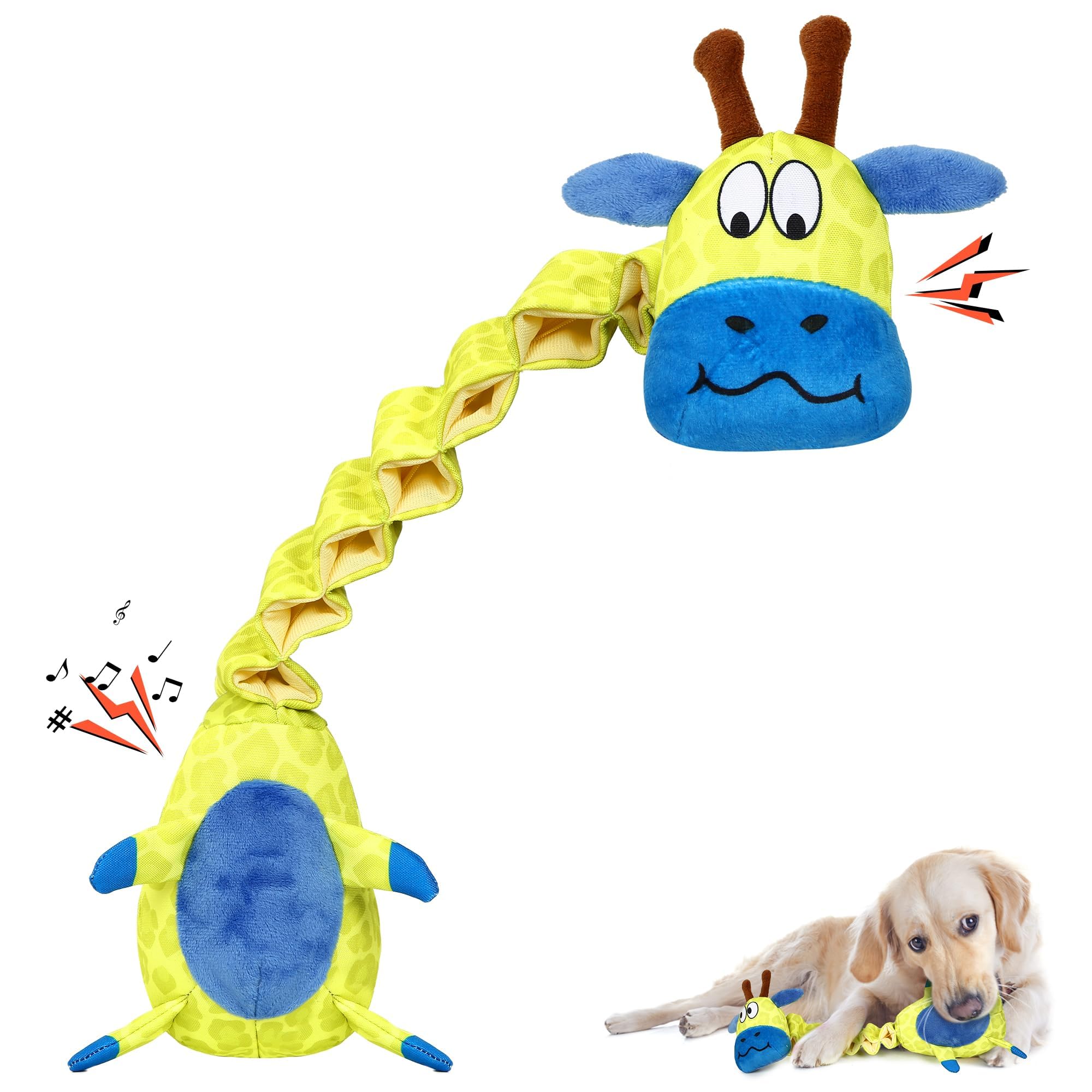 **PUHOHUN Squeaky Dog Toys for Large Dogs – Interactive Tug of War, Cotton & Crinkle Paper, Durable Chewing Stuffed Toy – Perfect for Playtime, Training, and Bonding with Your Pet**