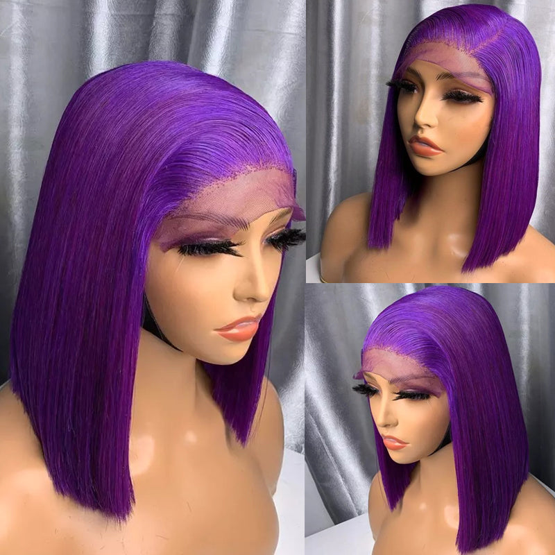Eullair Blonde Straight Short Bob 13x4 Lace Front Wig - 100% Human Hair for Women & Girls | Summer Fashion, Cosplay, Daily Wear & Special Occasions