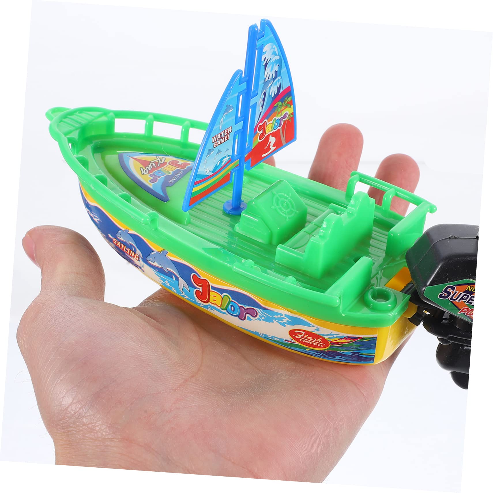 HAWILLOSCH 3-Piece Clockwork Boat Toy Set - Wind-Up Speedboat, Submarine & Bathtub Toys for Kids - Durable Plastic Bath Time Fun (Perfect for Pool, Bathtub & Outdoor Water Play)