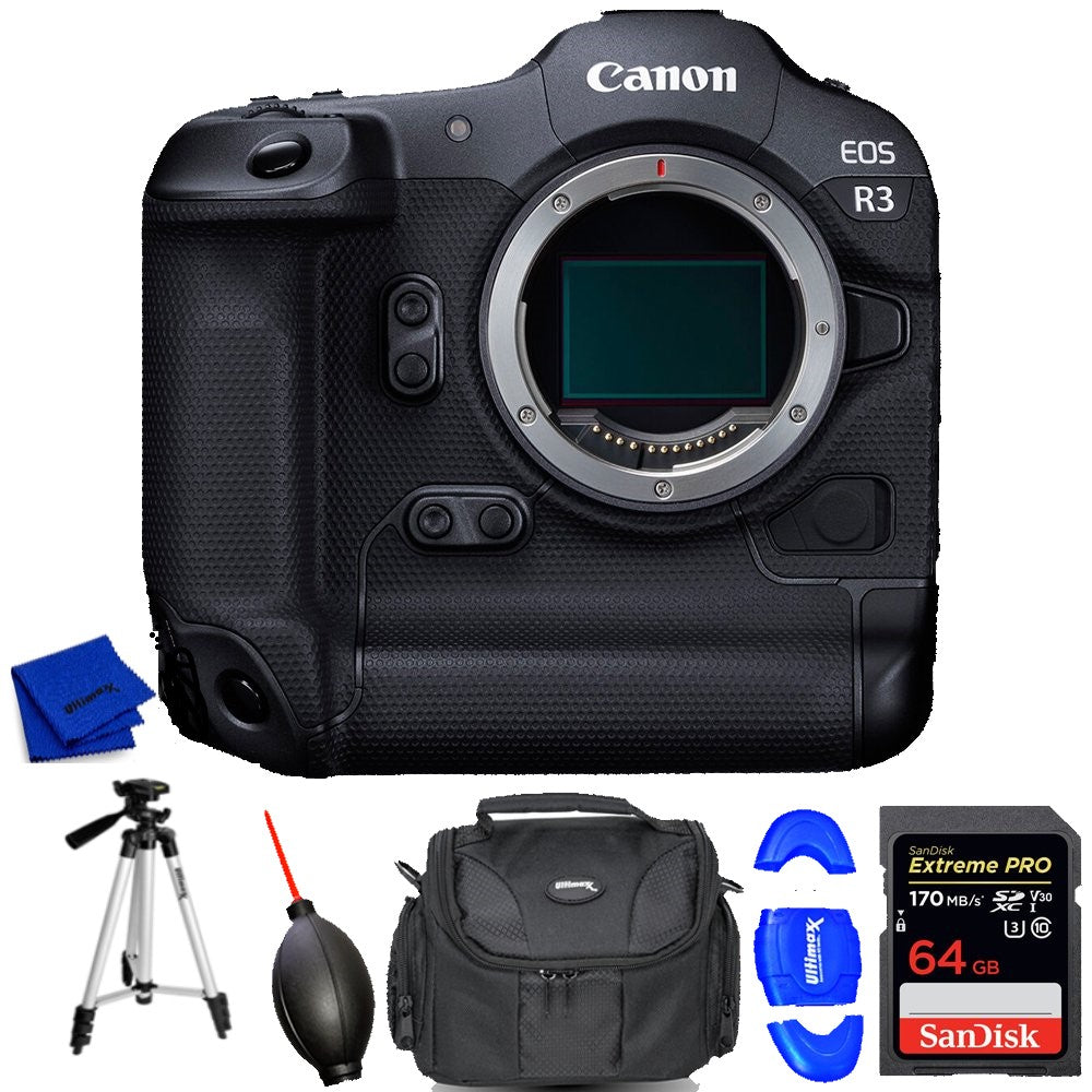 Canon EOS R3 Mirrorless Digital Camera Body with 7PC Accessory Bundle - Professional Photography, Videography & Content Creation