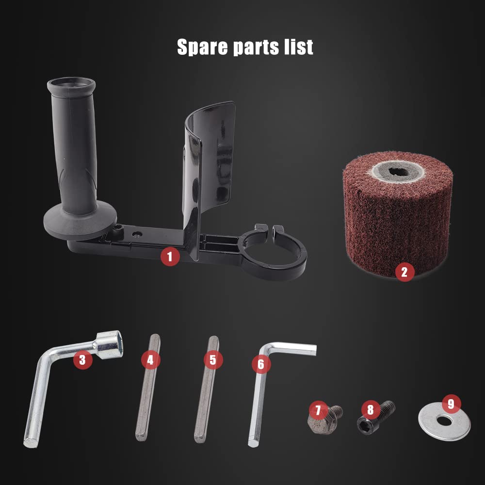 ZFE 1100W Handheld Electric Polisher & Sander Kit - 6 Speed Adjustable (380-1700 RPM) for Stainless Steel, Metal & Wood - Burnishing, Polishing & Wire Drawing Machine - Perfect for DIY Projects, Metalworking & Woodworking