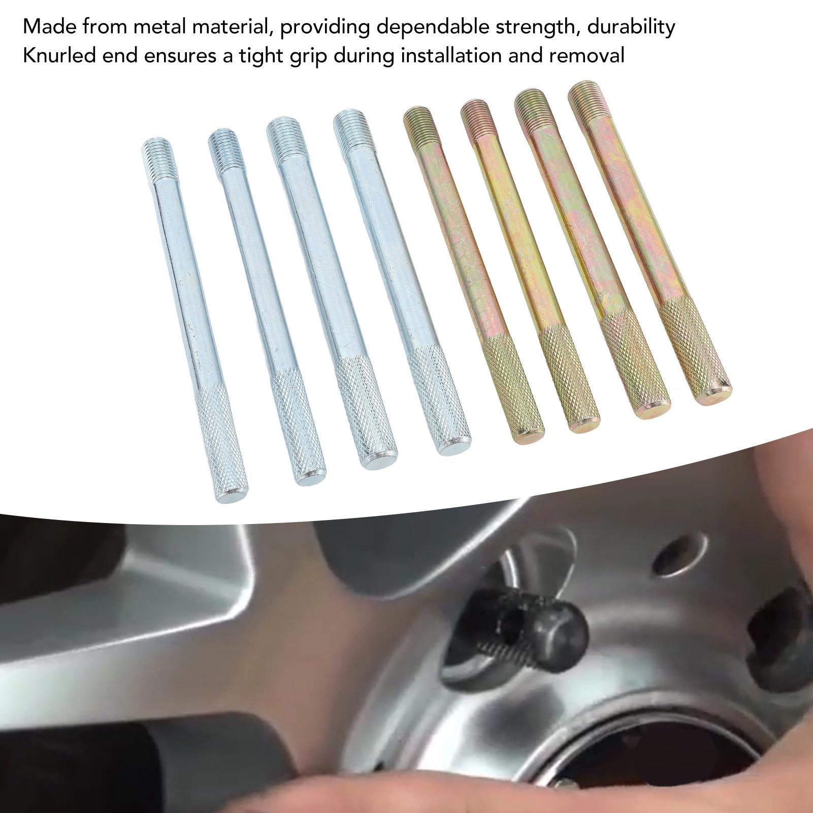 8Pcs Wheel Alignment Pin Set - Durable Metal Wheel Hanger & Positioning Tool for Tire Changing on Cars with Lug Bolts | Perfect for DIY Auto Repair, Wheel Balancing & Professional Mechanic Use