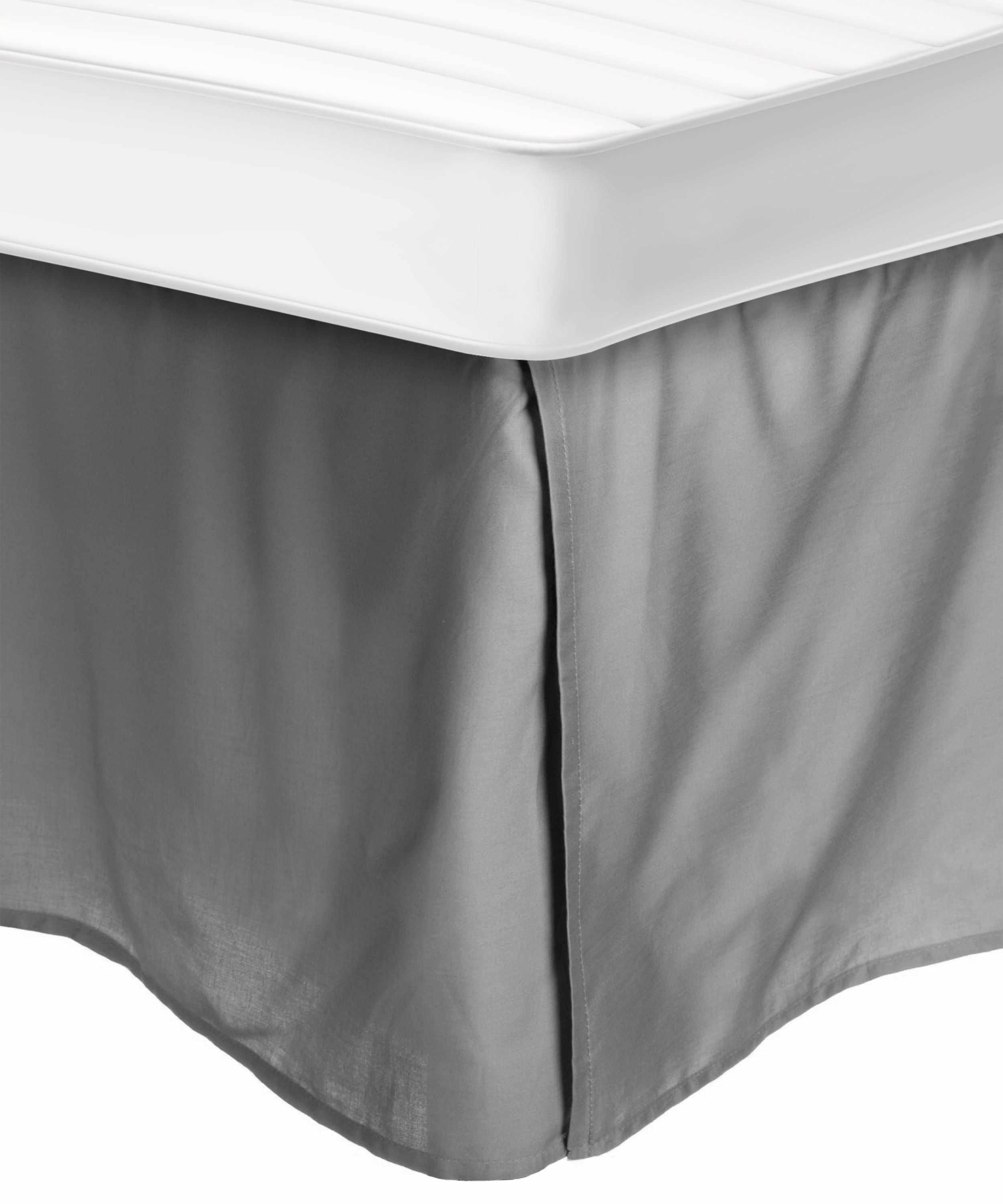 15 Inch Drop Cotton Solid Bed Skirt - Premium Fitted Dust Ruffle for Queen & King Size Beds - Perfect for Hotel, Home & Guest Room Decor