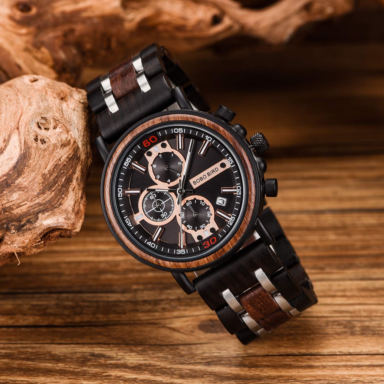 Personalized Engraved Wooden Watch for Men - Custom Name & Date Wood Watch Gift for Husband, Boyfriend - Birthday, Anniversary, Valentine's Day Present - Perfect for Casual Wear, Outdoor Activities & Special Occasions