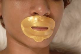 5-Pack 24K Gold Collagen Lip Mask Sheets - Anti-Aging, Wrinkle Reduction & Hydration for Dry Lips | Skincare Treatment for Smoother Lips | Perfect for Night Care, Pre-Makeup Prep & Winter Lip Care