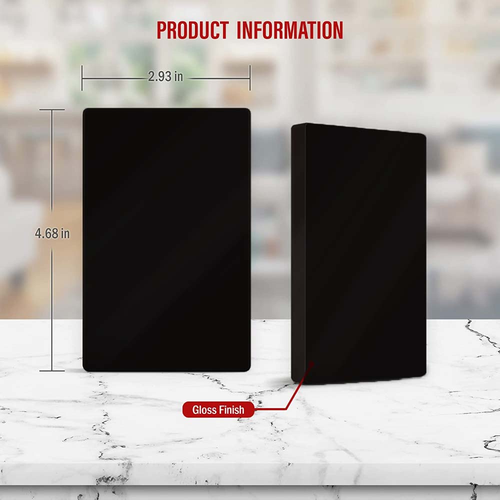 1 Gang Screwless Blank Wall Plate - Black - Perfect for Home & Office Electrical Outlet Covers