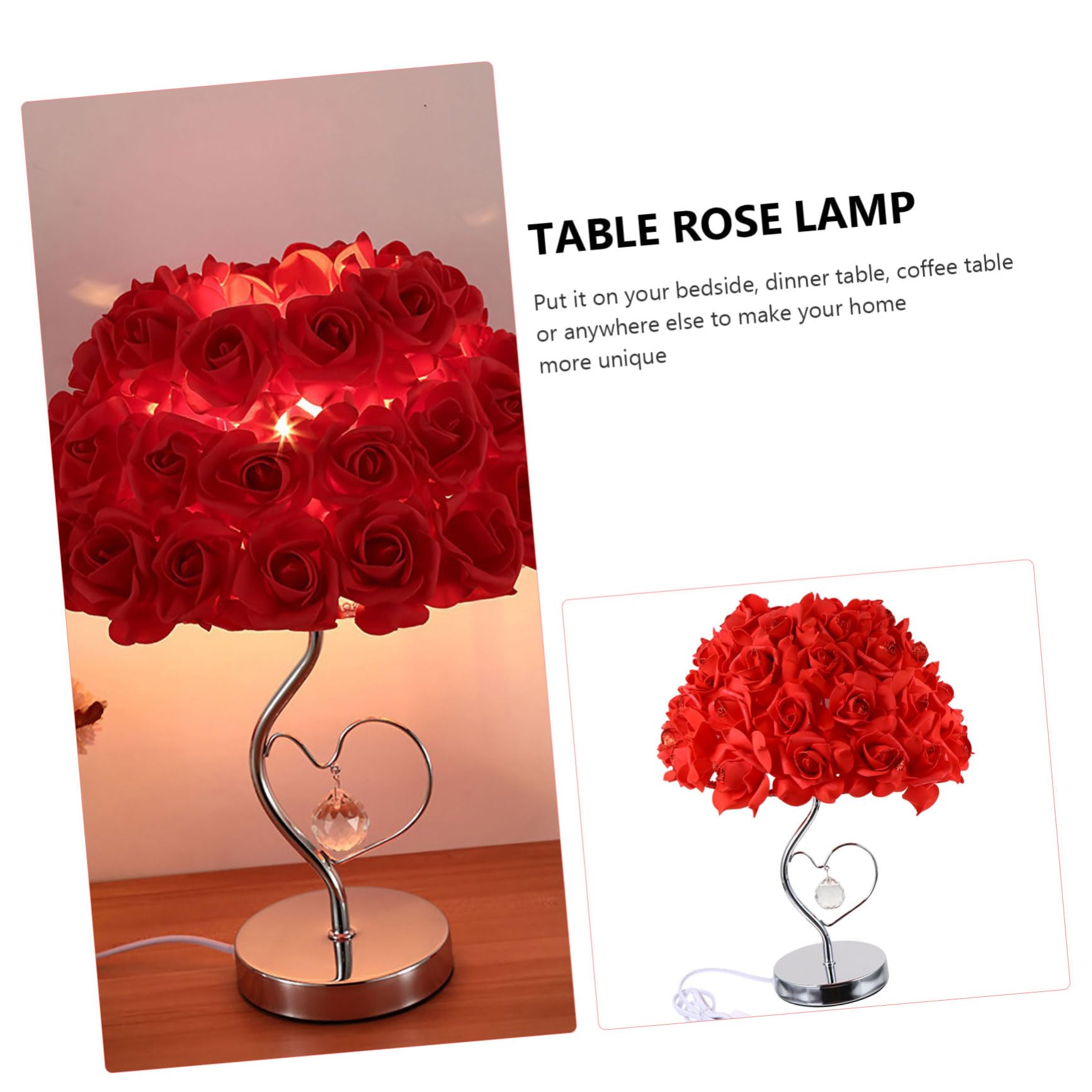 Romantic LED Rose Flower Lamp - Artificial Rose Bouquet Desk Light, Bedside Night Light for Home Decor, Wedding, Anniversary & Valentine's Day Gift | Perfect for Bedroom, Living Room & Romantic Dinner Setting