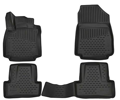 Premium Anti-Slip Rubber Floor Mats for Renault Clio IV (2012-2019) - 3D Car Mats, Black, Custom Fit - Perfect for All-Weather Protection & Interior Style