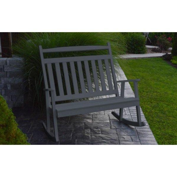 A & L Furniture Poly Classic Double Rocker - Comfortable Outdoor Patio Rocking Chair for Porch, Garden, and Backyard Relaxation