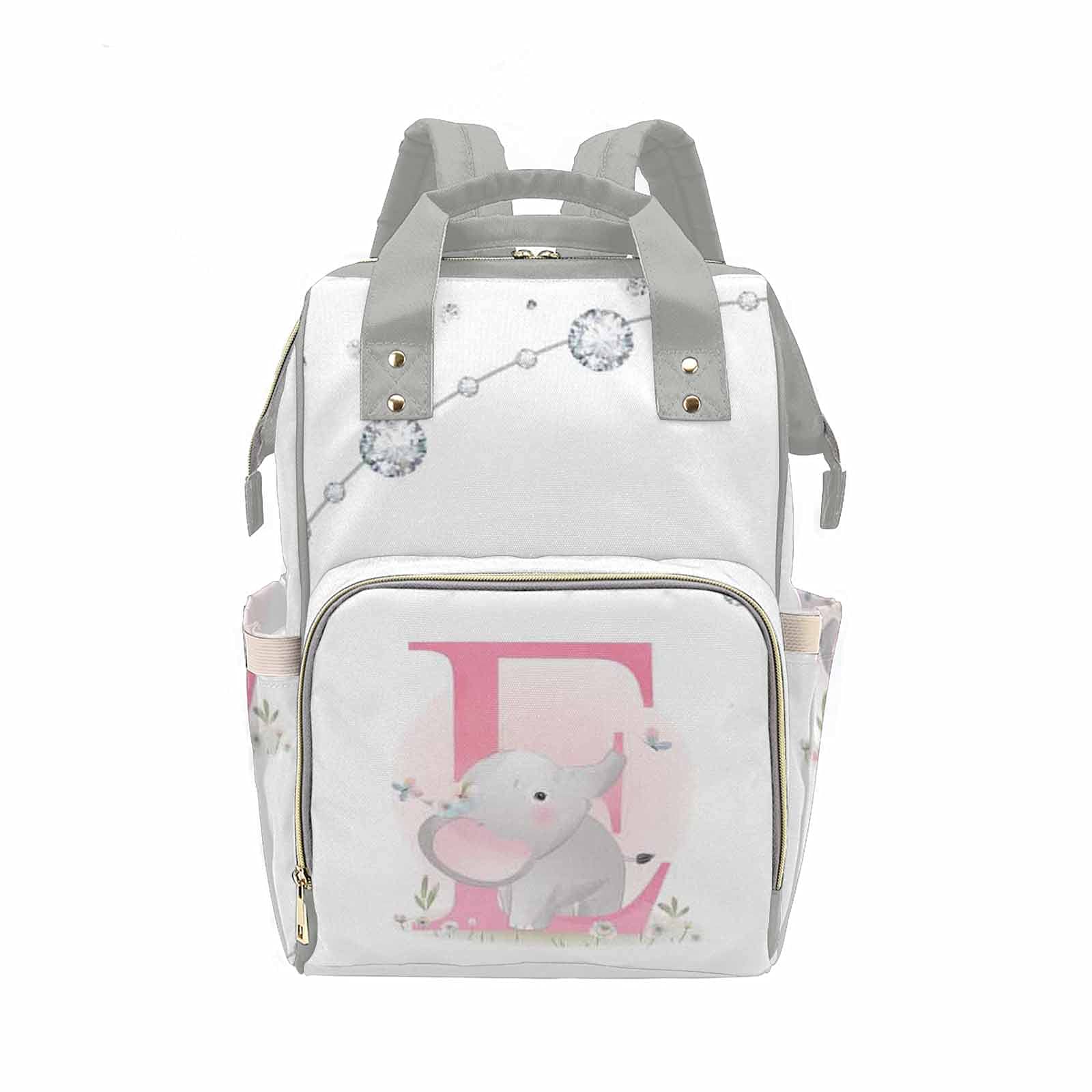 **InterestPrint Pink Elephant Diaper Bag Backpack - Waterproof, Multifunctional Large Travel Nappy Bag for Moms & Dads - Perfect for Baby Outings, Daycare & Family Trips**