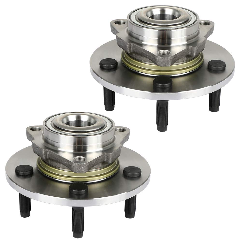 Replaces 515072 Front 5-Lug Wheel Axle Bearing & Hub Assembly Compatible with 2002-2008 Dodge Ram 1500 - Wheel Hub Bearing Kit (2-Piece Set) - Perfect for Off-Roading, Towing & Daily Driving