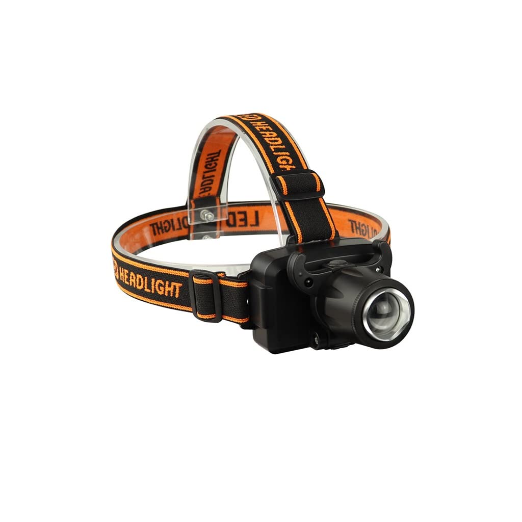 TONPOP Ultra-Bright Rechargeable Headlamp for Night Fishing & Outdoor Activities - Adjustable Zoom, Lightweight, Waterproof Head-Mounted Flashlight (Black) - Perfect for Camping, Hiking & Marine Adventures
