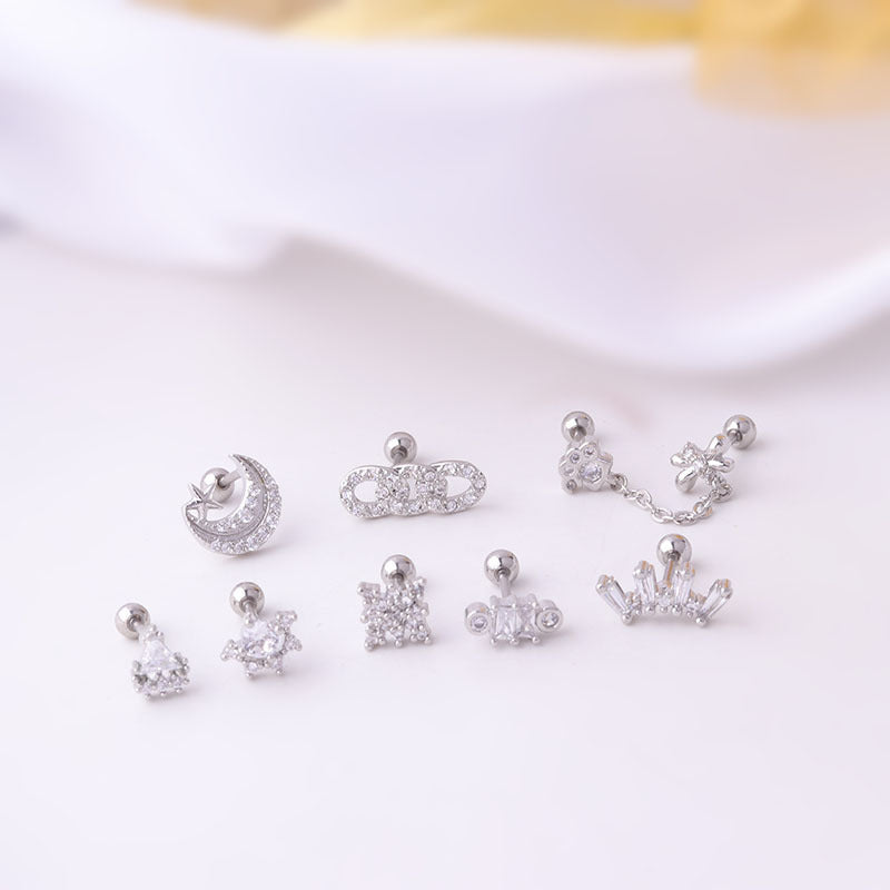 20G Cartilage Tiny Geometric Stud Earrings | HSPJ645 | Perfect for Everyday Wear, Parties & Gifts