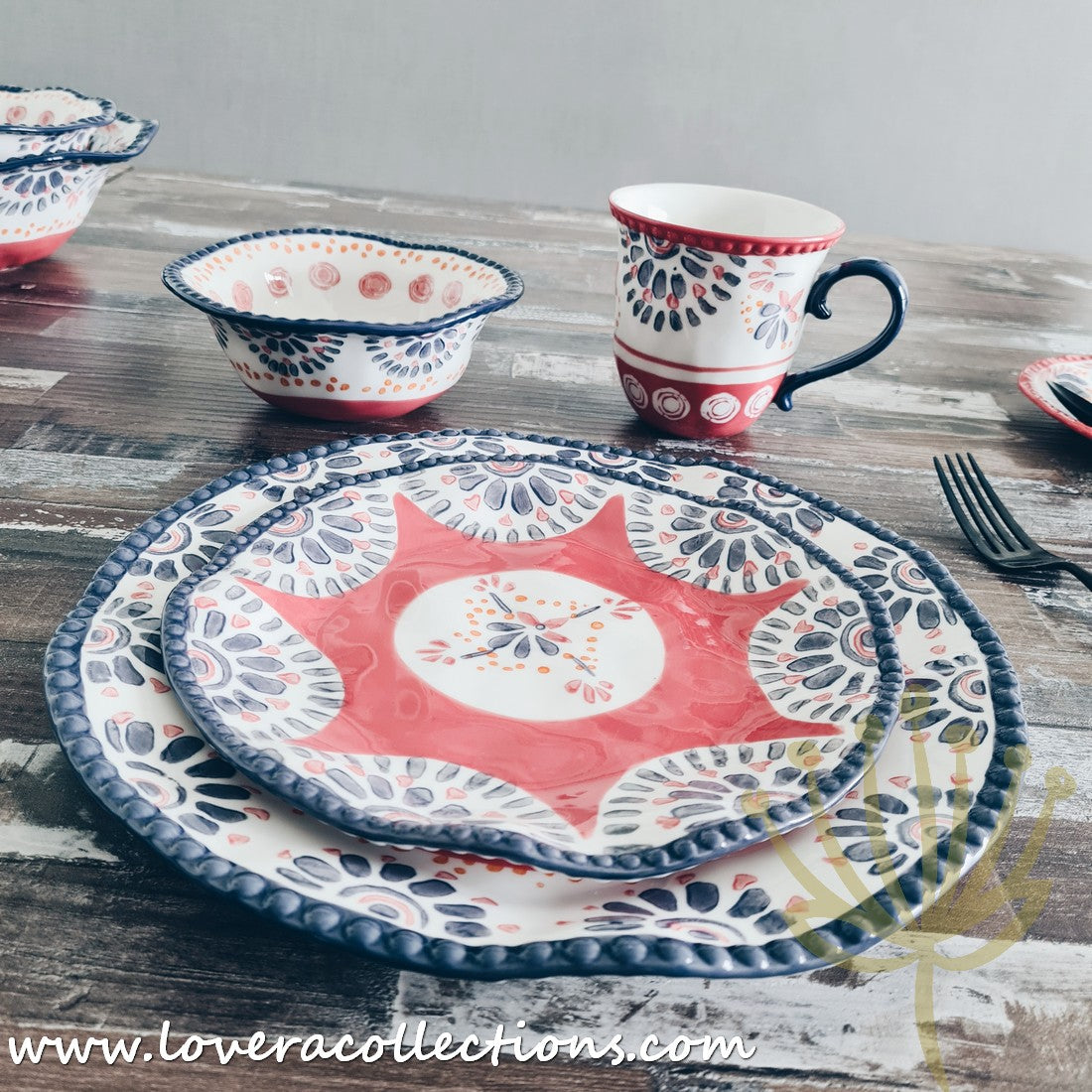 Afrocentric Red Dinnerware & Serveware Set - Elegant African-Inspired Plates, Bowls & Serving Dishes for Stylish Dining & Entertaining | Perfect for Dinner Parties, Holidays & Cultural Celebrations
