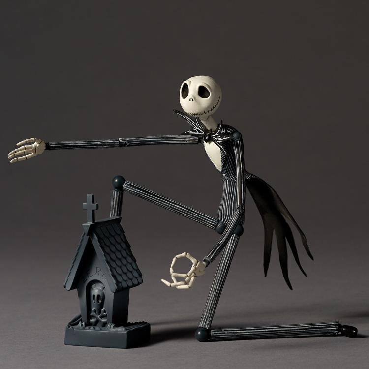 Amazing Yamaguchi Revoltech Jack Skellington Action Figure - The Nightmare Before Christmas Ver. 1.5 (NR016) - Perfect for Collectors & Movie Fans Display