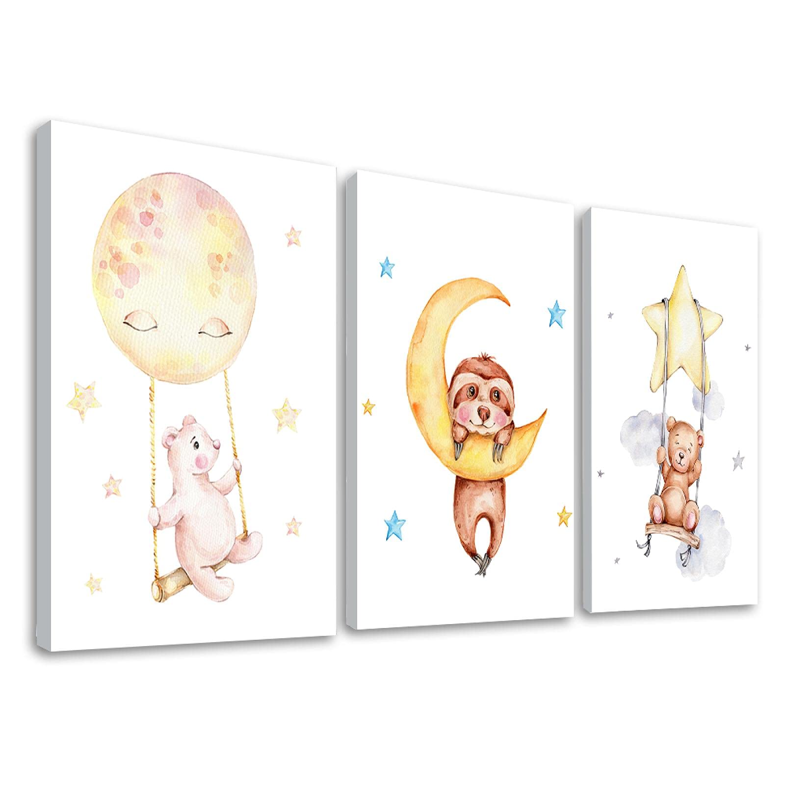 Adorable Baby Animal Wall Art Prints - Nursery Decor, Girls Room, Playroom Decorations - Unframed Balloon Animal Pictures for Kids Bedroom & Toddler Play Area