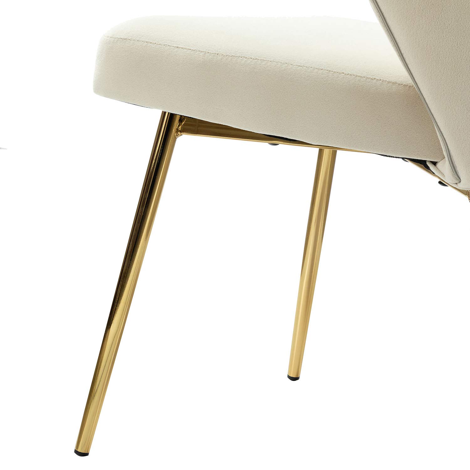 TINA'S HOME Velvet Dining Chairs Set of 2 - Modern Upholstered Side Chairs with Golden Metal Legs, Small Armless Accent Chairs for Living Room, Kitchen, Bedroom & Beauty Salon - Perfect for Dining Sets, Home Decor and Small Space Interior Design