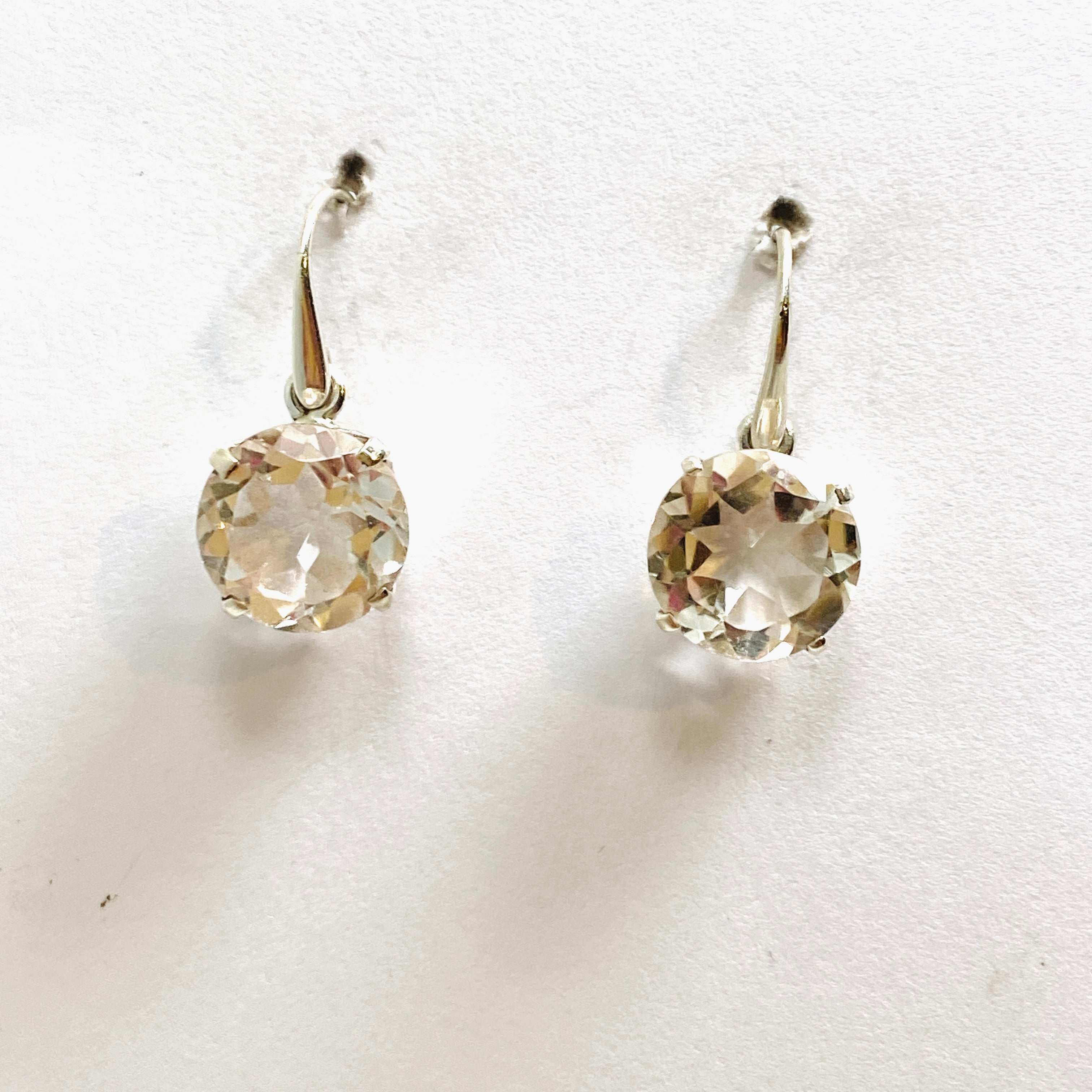 Clear Quartz Round Faceted Earrings for Women | Elegant Crystal Stud Earrings | Perfect for Everyday Wear, Office & Special Occasions