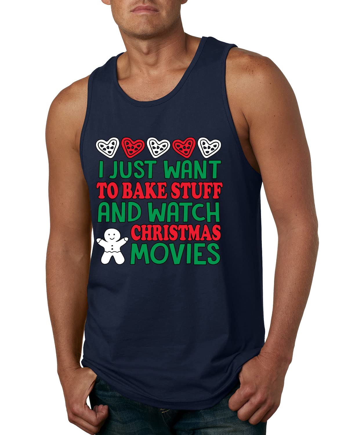 Funny Christmas Baking Graphic Tank Top for Men - Perfect for Holiday Baking & Watching Christmas Movies