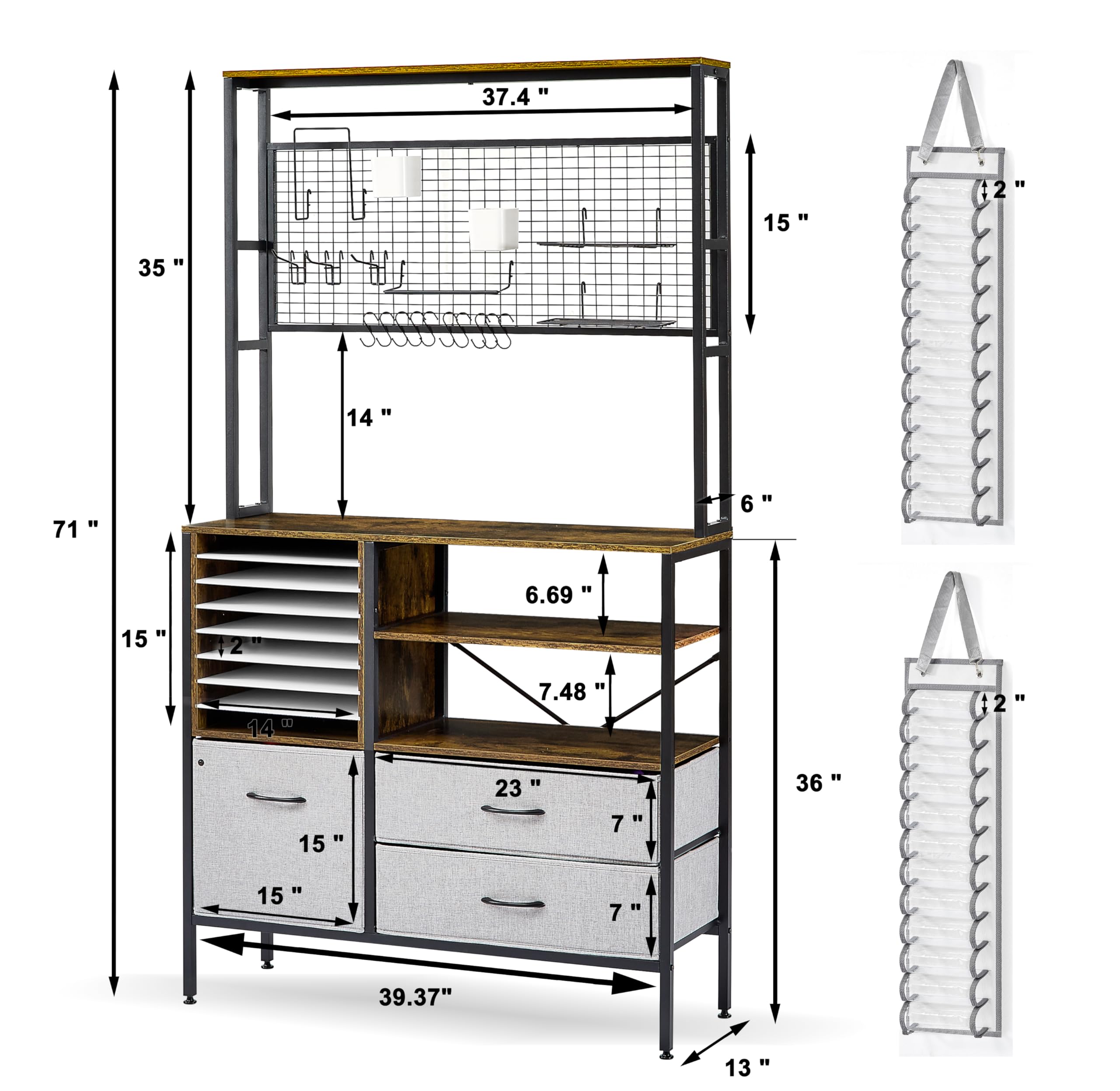 LOPASA Craft Storage Cabinet for Cricut Accessories - 12 Drawer Craft Organizer Desk with Storage for Adults - Vinyl Organization Solutions Table - Art Room Furniture for Scrapbooking & DIY Projects - Perfect for Craft Rooms, Home Offices & Creative Workspaces