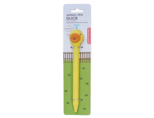 Kikkerland LED Duck Animal Pen - Fun Light Up Writing Tool for Kids & Adults - Perfect for School, Office, and Gift Giving