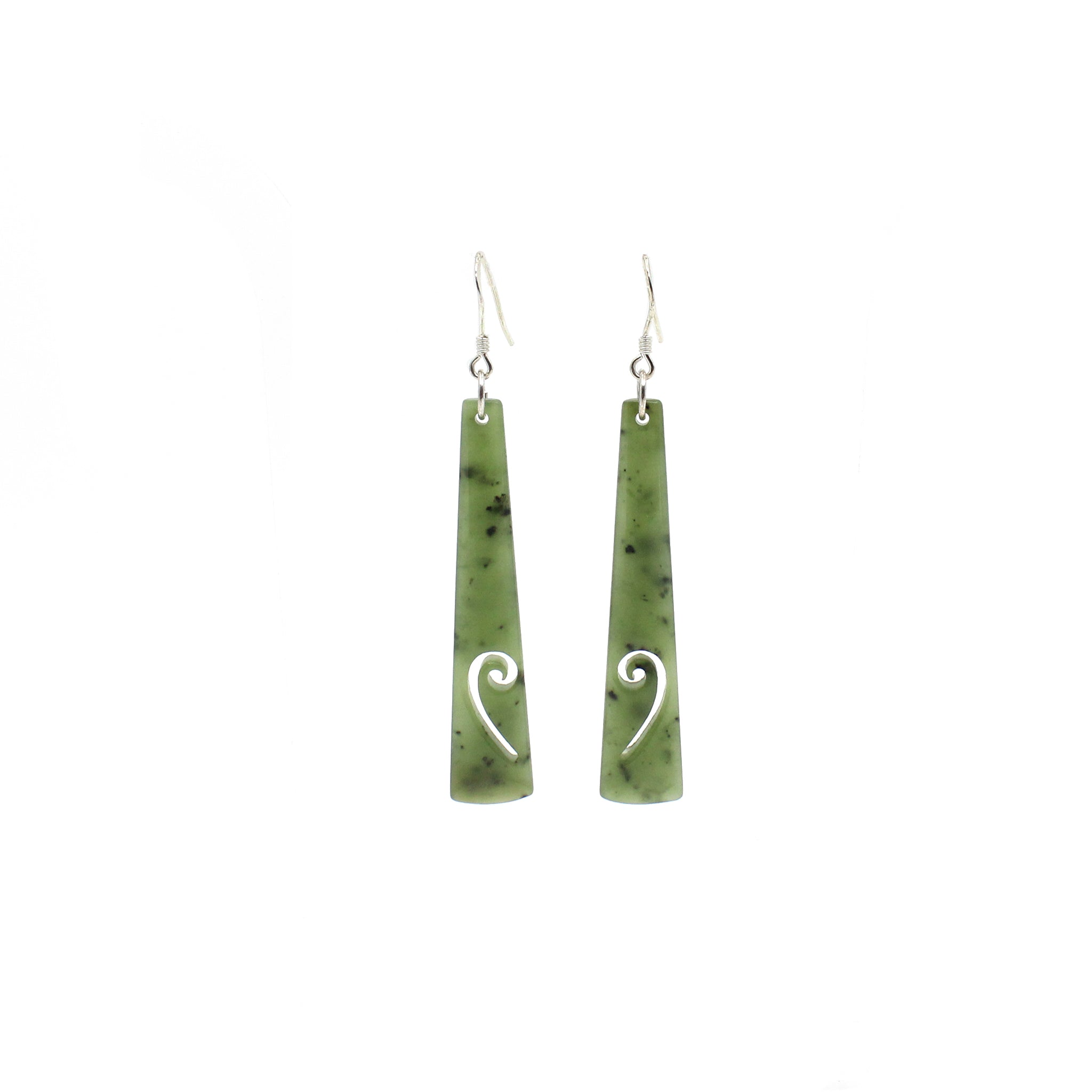 Handmade Pounamu Greenstone Earrings with Carved Koru Design - Maori Jade Jewelry for Women - Perfect for Weddings, Gifts & Spiritual Healing