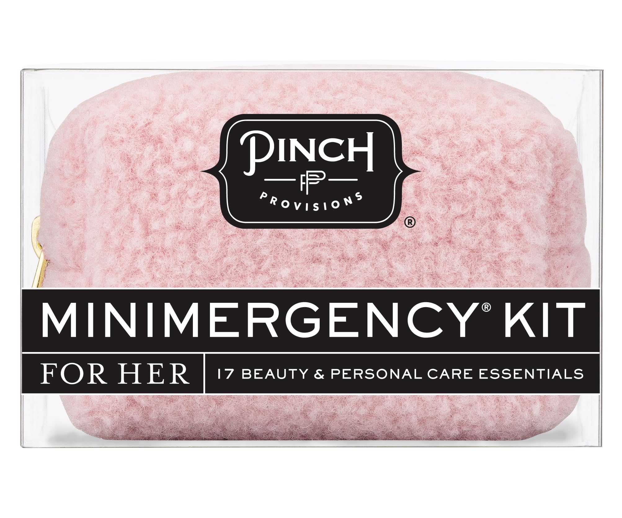 Pinch Provisions Minimergency Kit - 17 Travel-Sized Cosmetic Essentials for Women | Compact Beauty & Emergency Accessories | Perfect for Purse, Travel, Office & On-The-Go | Great Holiday & Birthday Gift Idea (Sherpa Blush)