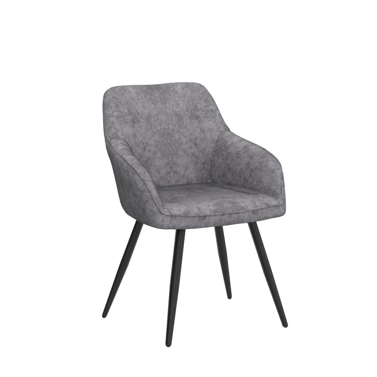 Annjoe Faux Suede Accent Chairs Set of 2 - Modern Upholstered Armchairs with Metal Legs for Living Room, Office, Kitchen, Bistro & Cafe - Perfect for Relaxing, Reading & Entertaining Guests
