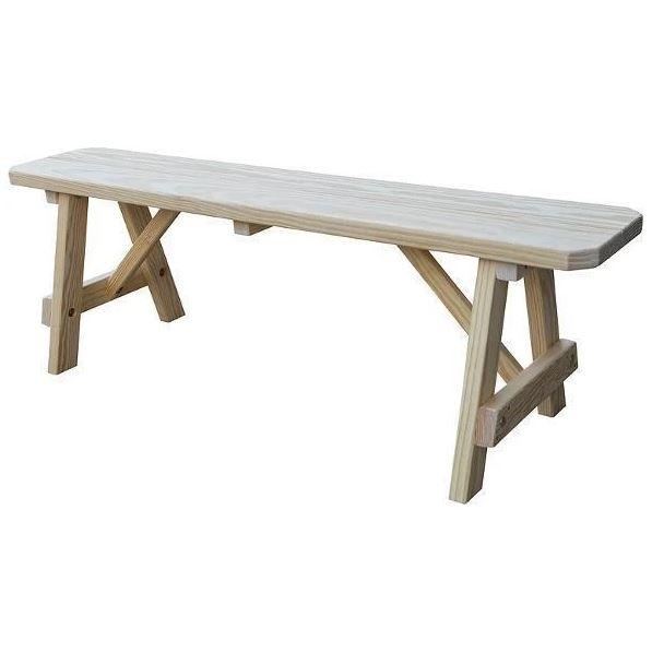 A&L Furniture Solid Yellow Pine Traditional Wooden Bench - Rustic Home Decor for Entryway, Patio, or Garden Seating