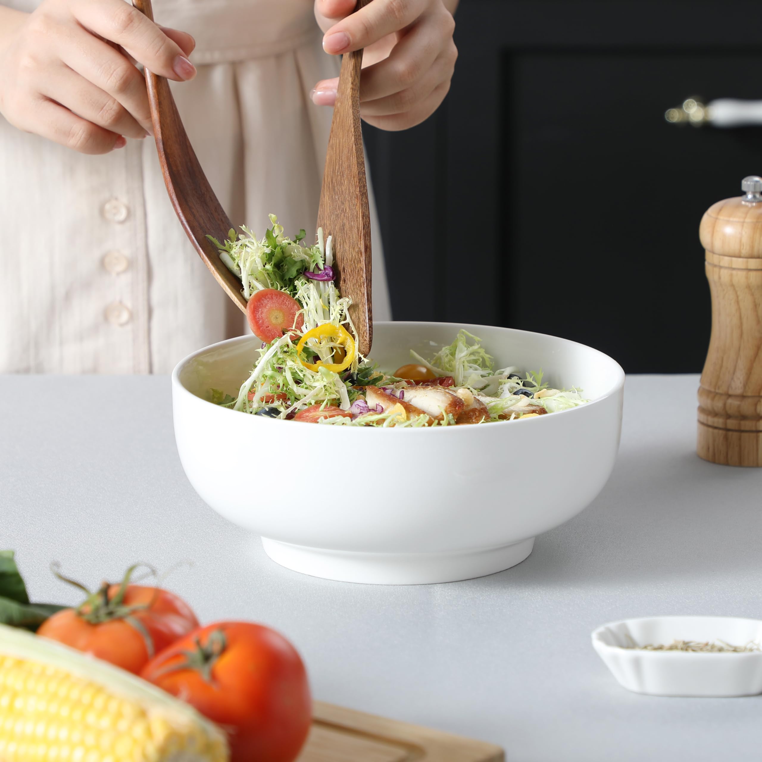 MALACASA 60 oz Large Serving Bowls Set of 2 - 8