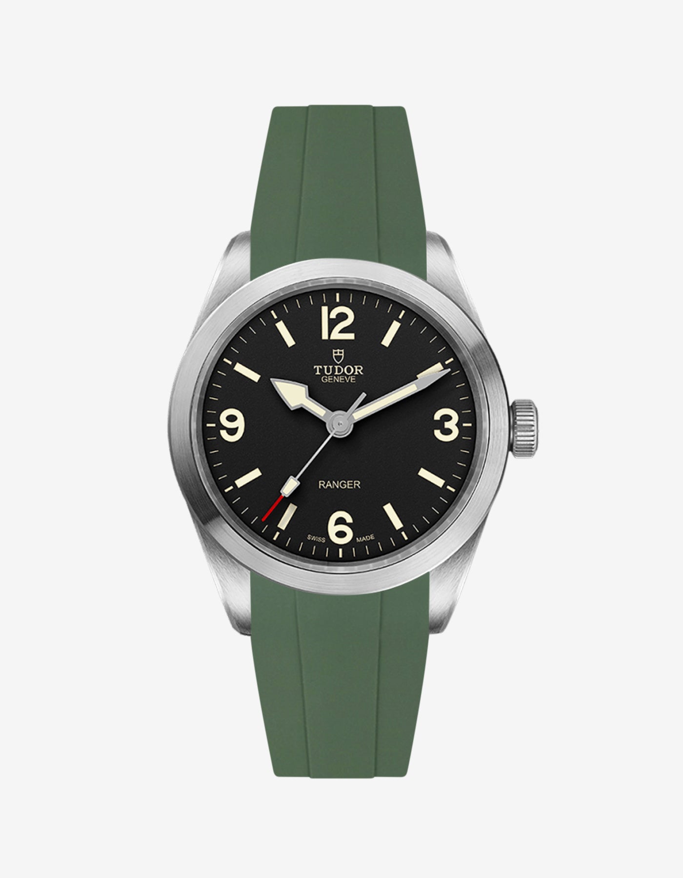 Tudor Ranger 39mm Rubber Watch Band Replacement - Durable & Comfortable Strap for Outdoor Adventures & Water Sports