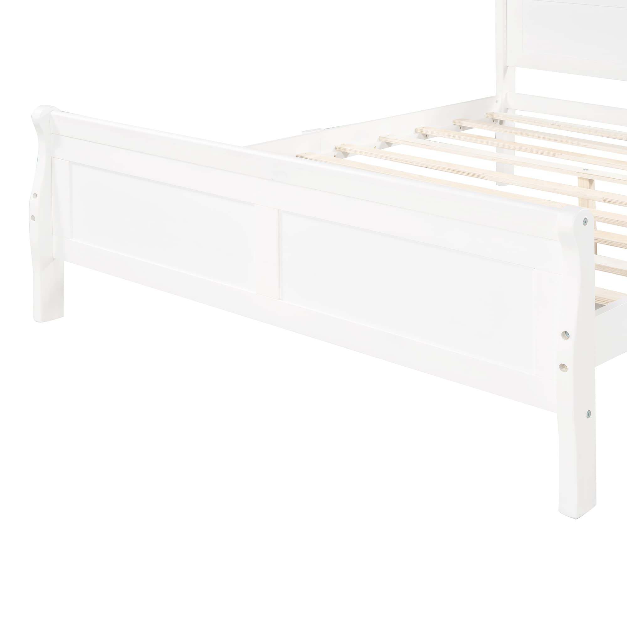 Merax Queen Size Platform Bed Frame with Headboard - Sturdy Wood Slat Support, Modern White Finish | Perfect for Bedrooms, Guest Rooms & Small Spaces