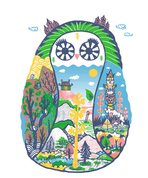 Bel's Art A3 Digital Print - Forest in the Owl Wall Art | Nature Inspired Home Decor for Living Room, Bedroom & Office