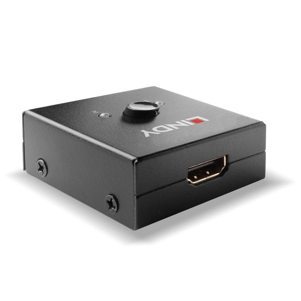 LINDY 38336 2 Port HDMI 18Gbps Bi-Directional Switch - 4K@60Hz HDR, HDCP 2.2, Green/Grey | Perfect for Home Theater, Gaming & Office Setup