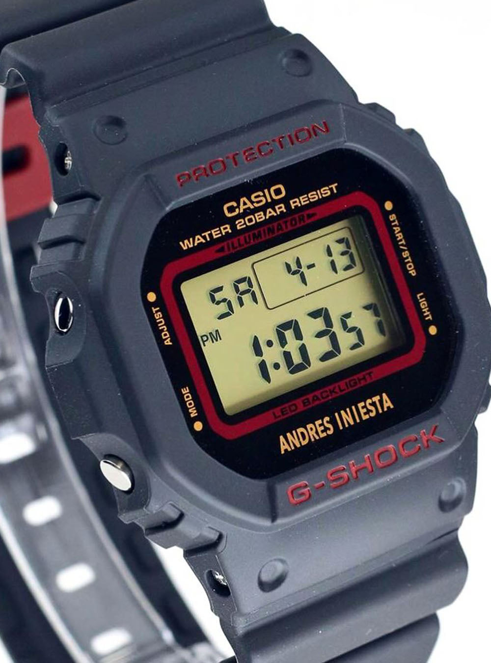 CASIO G-SHOCK DW-5600AI-1JR Digital Watch - Andrés Iniesta Signature Series | Shock Resistant, Waterproof, Stopwatch, Countdown Timer | Perfect for Football Fans, Athletes & Outdoor Adventures