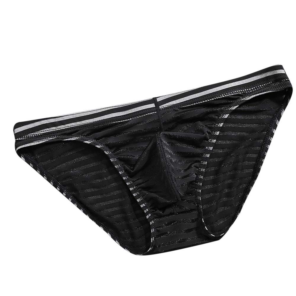 Premium Men's Seamless Silk Underwear - Breathable & Comfortable Striped Boxer Briefs for Everyday Wear | Ideal for Workout, Travel & Lounge